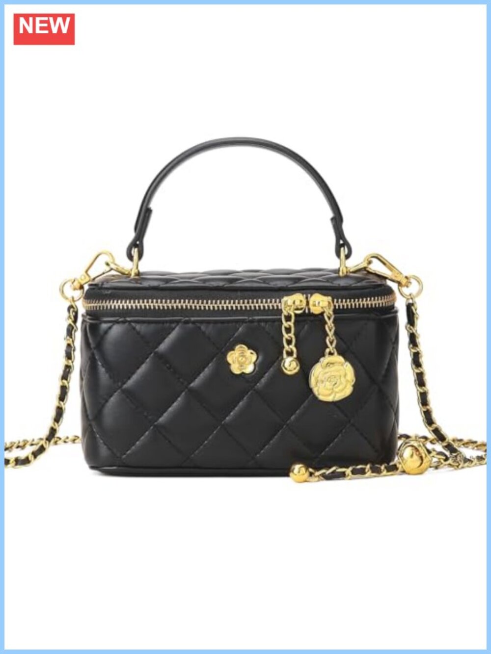 Small Leather Crossbody Purse Mini Top Handle Box Bag for Women